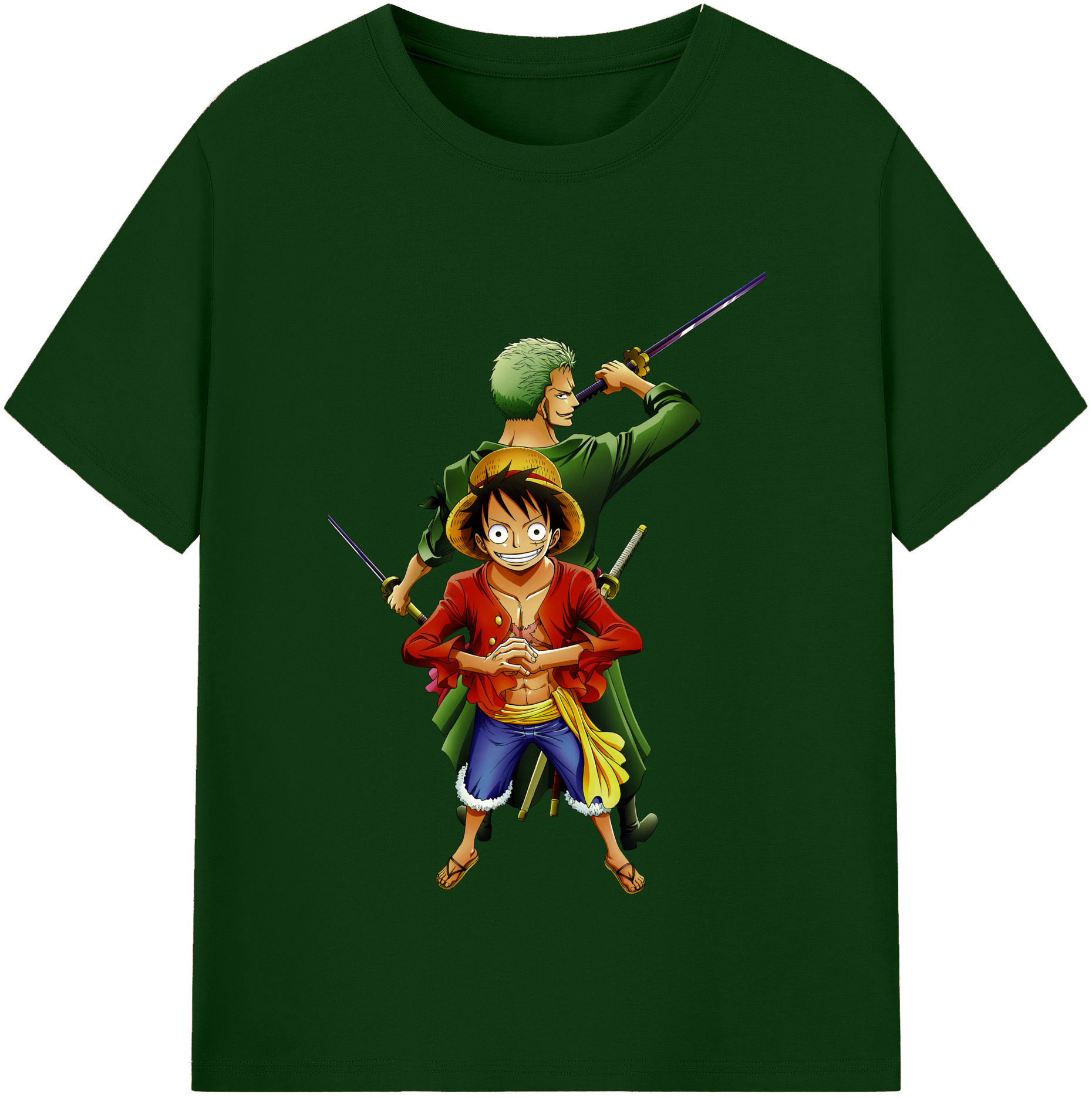 ワンピース モンキー・D・ルフィ ONE PIECE Monkey D. Luffy 綿100％半袖Tシャツ（フロントプリント）